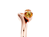 Rose gold Pear Cut Citrine Two-Stone Open Band Ring with Prong Setting_11