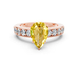Rose gold Pear Cut Cut Channel Set Diamond Engagement Ring with Four-Prong Setting