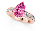 Rose gold Pear Cut Cut Channel Set Diamond Engagement Ring with Four-Prong Setting_1