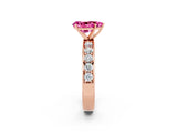 Rose gold Pear Cut Cut Channel Set Diamond Engagement Ring with Four-Prong Setting_2