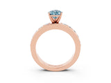 Rose gold Pear Cut Cut Channel Set Diamond Engagement Ring with Four-Prong Setting_3