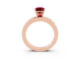 Rose gold Pear Cut Cut Channel Set Diamond Engagement Ring with Four-Prong Setting_3