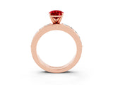 Rose gold Pear Cut Cut Channel Set Diamond Engagement Ring with Four-Prong Setting_3