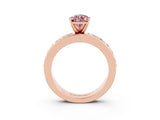 Rose gold Pear Cut Cut Channel Set Diamond Engagement Ring with Four-Prong Setting_3