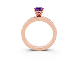 Rose gold Pear Cut Cut Channel Set Diamond Engagement Ring with Four-Prong Setting_3