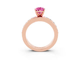 Rose gold Pear Cut Cut Channel Set Diamond Engagement Ring with Four-Prong Setting_3