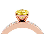 Rose gold Pear Cut Cut Channel Set Diamond Engagement Ring with Four-Prong Setting_4