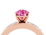 Rose gold Pear Cut Cut Channel Set Diamond Engagement Ring with Four-Prong Setting_4