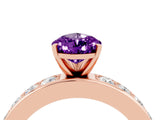 Rose gold Pear Cut Cut Channel Set Diamond Engagement Ring with Four-Prong Setting_4
