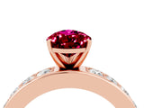 Rose gold Pear Cut Cut Channel Set Diamond Engagement Ring with Four-Prong Setting_4