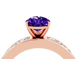 Rose gold Pear Cut Cut Channel Set Diamond Engagement Ring with Four-Prong Setting_4