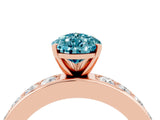 Rose gold Pear Cut Cut Channel Set Diamond Engagement Ring with Four-Prong Setting_4