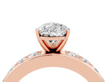 Rose gold Pear Cut Cut Channel Set Diamond Engagement Ring with Four-Prong Setting_4