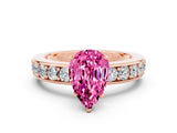 Rose gold Pear Cut Cut Channel Set Diamond Engagement Ring with Four-Prong Setting