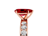 Rose gold Pear Cut Cut Channel Set Diamond Engagement Ring with Four-Prong Setting_5
