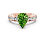 Rose gold Pear Cut Cut Channel Set Diamond Engagement Ring with Four-Prong Setting