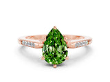 Rose gold Pear Cut Cut Channel Set Solitaire Engagement Ring with Four-Prong Setting_12