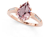Rose gold Pear Cut Cut Channel Set Solitaire Engagement Ring with Four-Prong Setting_1