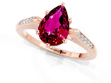 Rose gold Pear Cut Cut Channel Set Solitaire Engagement Ring with Four-Prong Setting_1