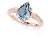 Rose gold Pear Cut Cut Channel Set Solitaire Engagement Ring with Four-Prong Setting_1