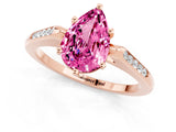 Rose gold Pear Cut Cut Channel Set Solitaire Engagement Ring with Four-Prong Setting_1