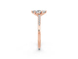 Rose gold Pear Cut Cut Channel Set Solitaire Engagement Ring with Four-Prong Setting_2