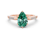Rose gold Pear Cut Cut Channel Set Solitaire Engagement Ring with Four-Prong Setting_25
