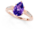 Rose gold Pear Cut Cut Channel Set Solitaire Engagement Ring with Four-Prong Setting_26