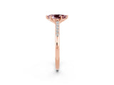 Rose gold Pear Cut Cut Channel Set Solitaire Engagement Ring with Four-Prong Setting_2
