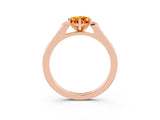 Rose gold Pear Cut Cut Channel Set Solitaire Engagement Ring with Four-Prong Setting_3