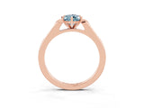 Rose gold Pear Cut Cut Channel Set Solitaire Engagement Ring with Four-Prong Setting_3