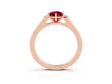 Rose gold Pear Cut Cut Channel Set Solitaire Engagement Ring with Four-Prong Setting_3