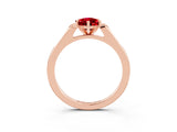 Rose gold Pear Cut Cut Channel Set Solitaire Engagement Ring with Four-Prong Setting_3