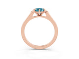Rose gold Pear Cut Cut Channel Set Solitaire Engagement Ring with Four-Prong Setting_3