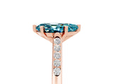 Rose gold Pear Cut Cut Channel Set Solitaire Engagement Ring with Four-Prong Setting_5