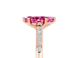 Rose gold Pear Cut Cut Channel Set Solitaire Engagement Ring with Four-Prong Setting_5