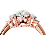 Rose gold Pear Cut Cut Diamond Cluster Ring with Solitaire Band and Four-Prong Setting_19