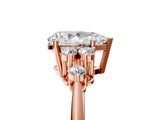 Rose gold Pear Cut Cut Diamond Cluster Ring with Solitaire Band and Four-Prong Setting_20
