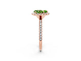 Rose gold Pear Cut Cut Diamond Floral Halo Engagement Ring with Pavé Band and Prong Setting_2