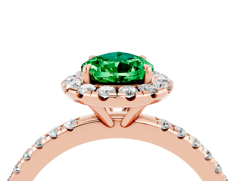 Rose gold Pear Cut Cut Diamond Floral Halo Engagement Ring with Pavé Band and Prong Setting_4