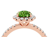 Rose gold Pear Cut Cut Diamond Floral Halo Engagement Ring with Pavé Band and Prong Setting_4