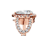 Rose gold Pear Cut Cut Diamond Halo Engagement Ring with Open Split Pavé Band_14
