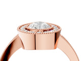 Rose gold Pear Cut-Cut Diamond Halo Engagement Ring with Pave Band and Prong Setting_13