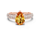 Rose gold Pear Cut Cut Diamond Milgrain Marquise Band with Prong Setting
