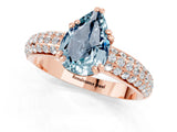 Rose gold Pear Cut Cut Diamond Milgrain Marquise Band with Prong Setting_1