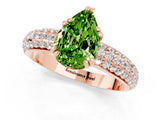 Rose gold Pear Cut Cut Diamond Milgrain Marquise Band with Prong Setting_1