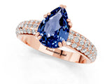 Rose gold Pear Cut Cut Diamond Milgrain Marquise Band with Prong Setting_1