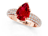 Rose gold Pear Cut Cut Diamond Milgrain Marquise Band with Prong Setting_1