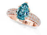 Rose gold Pear Cut Cut Diamond Milgrain Marquise Band with Prong Setting_1