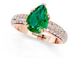 Rose gold Pear Cut Cut Diamond Milgrain Marquise Band with Prong Setting_1